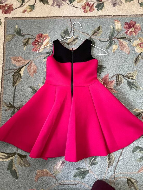 Zoë LTD Hot Pink Black Skater Dress Girls Size 10 Party Dress - Picture 2 of 5